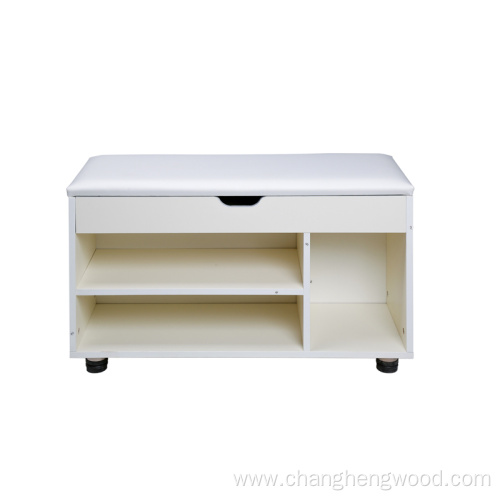 Shoe cabinet with seat cushion and partition
